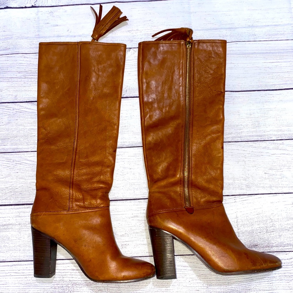 Coach Leather Heeled Boots size 9.5